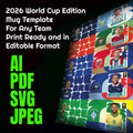 Pack 5 Editable Templates - 2026 World Cup Mugs 🏆⚽