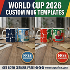 Pack Plantillas para Tazas Messi y CR7 - Copa del Mundo 2026 (Descarga Gratis)